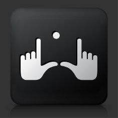 Black Square Button with Field Goal Hands
