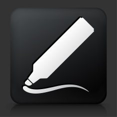 Black Square Button with Marker Icon