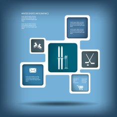 Winter sports and activities infographics template