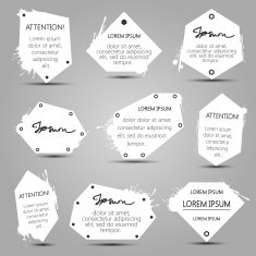 Set of white banners