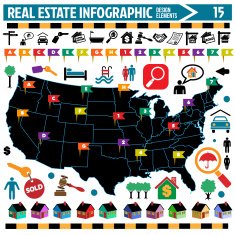 real estate infographic design elements N6