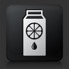 Black Square Button with Juice Icon