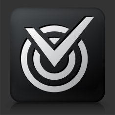Black Square Button with Check Mark
