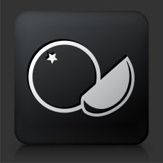 Black Square Button with Fruit Icon
