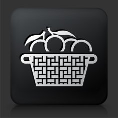 Black Square Button with Harvest Icon N2