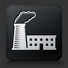 Black Square Button with Factory Icon N3