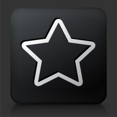 Black Square Button with Star Icon