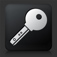 Black Square Button with Car Key