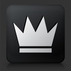 Black Square Button with Crown N8