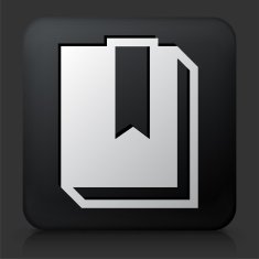 Black Square Button with Bookmark