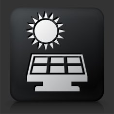 Black Square Button with Solar Panel N3