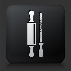 Black Square Button with Roller and Sharpener
