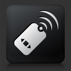 Black Square Button with Wireless Remote