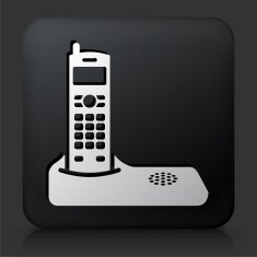 Black Square Button with Home Phone Icon N8