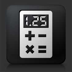 Black Square Button with Calculator Icon