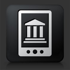 Black Square Button with Online Banking