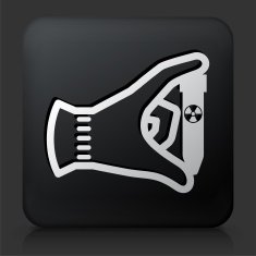 Black Square Button with Nuclear Sample