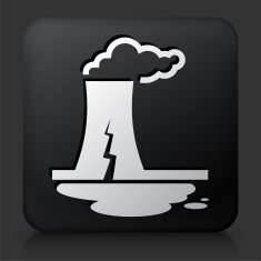 Black Square Button with Nuclear Leak