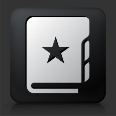 Black Square Button with Divided Journal