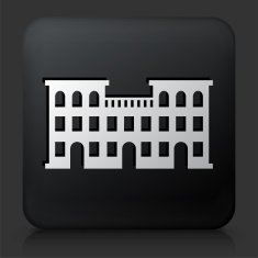 Black Square Button with Aparment Buildings N6