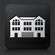 Black Square Button with Condos Icon N7