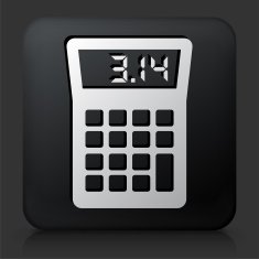 Black Square Button with Calculator Icon N2