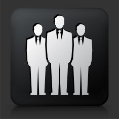 Black Square Button with Businessmen Icon