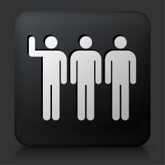 Black Square Button with Small Group Icon N2