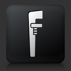 Black Square Button with Wrench Icon N4
