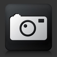 Black Square Button with Digital Camera Icon N2