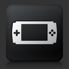 Black Square Button with Game Console Icon