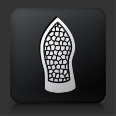 Black Square Button with Crystal & Minerals Icon