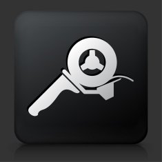 Black Square Button with Tape Icon