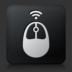 Black Square Button with Computer Mouse Icon N4