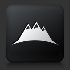 Black Square Button with Mountain Icon