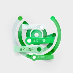Embossed minimal style line diagram and stickers N4