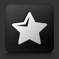Black Square Button with Star Icon N2