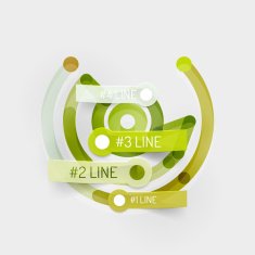 Embossed minimal style line diagram and stickers N5