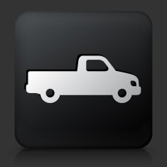 Black Square Button with Truck Icon N3