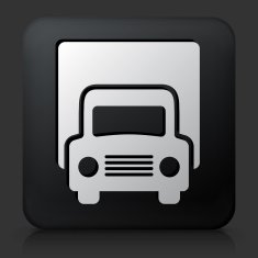Black Square Button with Truck Icon N4