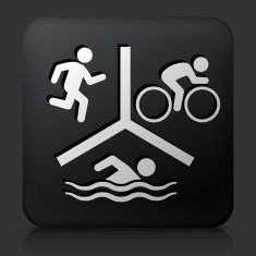 Black Square Button with Sports Icon