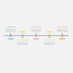 Timeline Infographic with color text Template Flat design style free ...