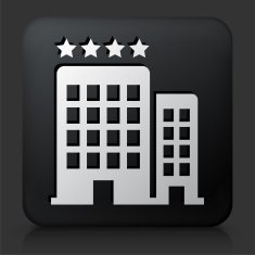 Black Square Button with Four Star Hotel