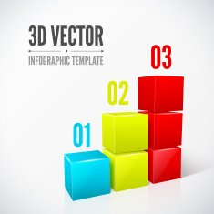 Cubes 3D infographics modern design layout