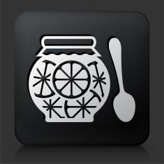 Black Square Button with Juice Icon N2