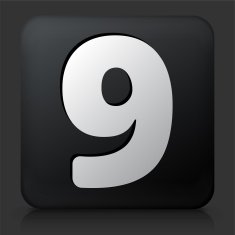 Black Square Button with Number Nine