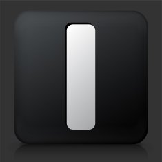 Black Square Button with Letter I N2