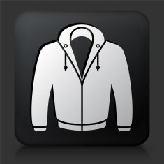 Black Square Button with Sweatshirt