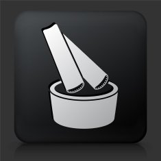 Black Square Button with Celery Dip
