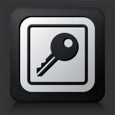 Black Square Button with Key Icon N2